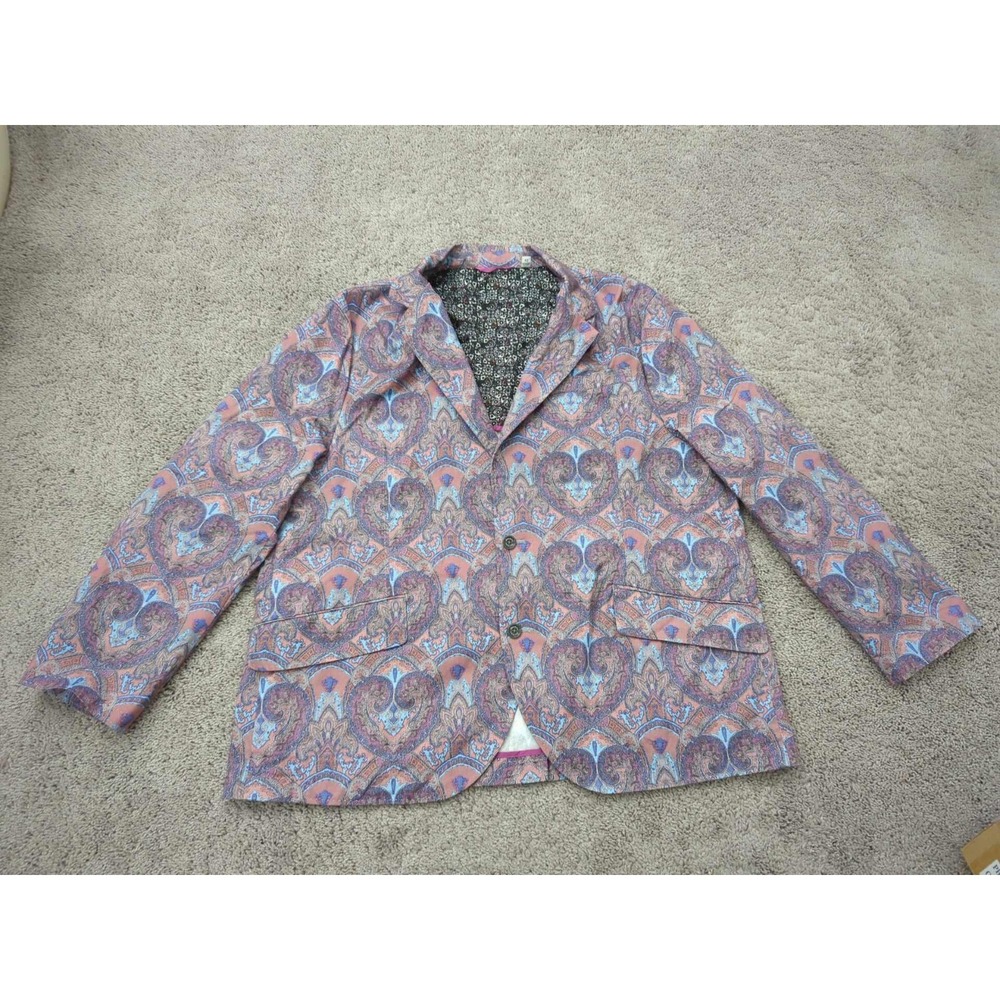 Robert Graham Sport Coat Mens 52 Blazer Paisley Two Button Pockets Classic #2